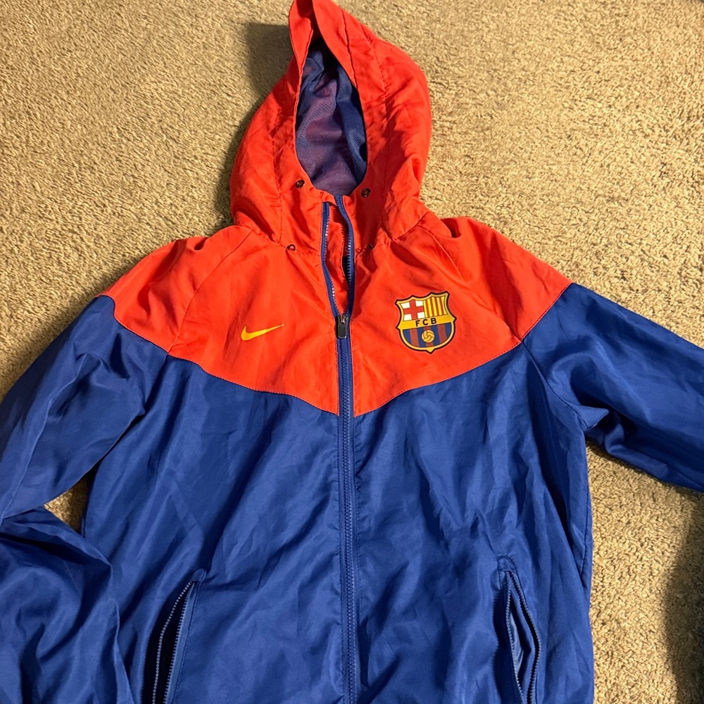 RARE Nike FC Barcelona Windbreaker Jacket Size M Soccer
